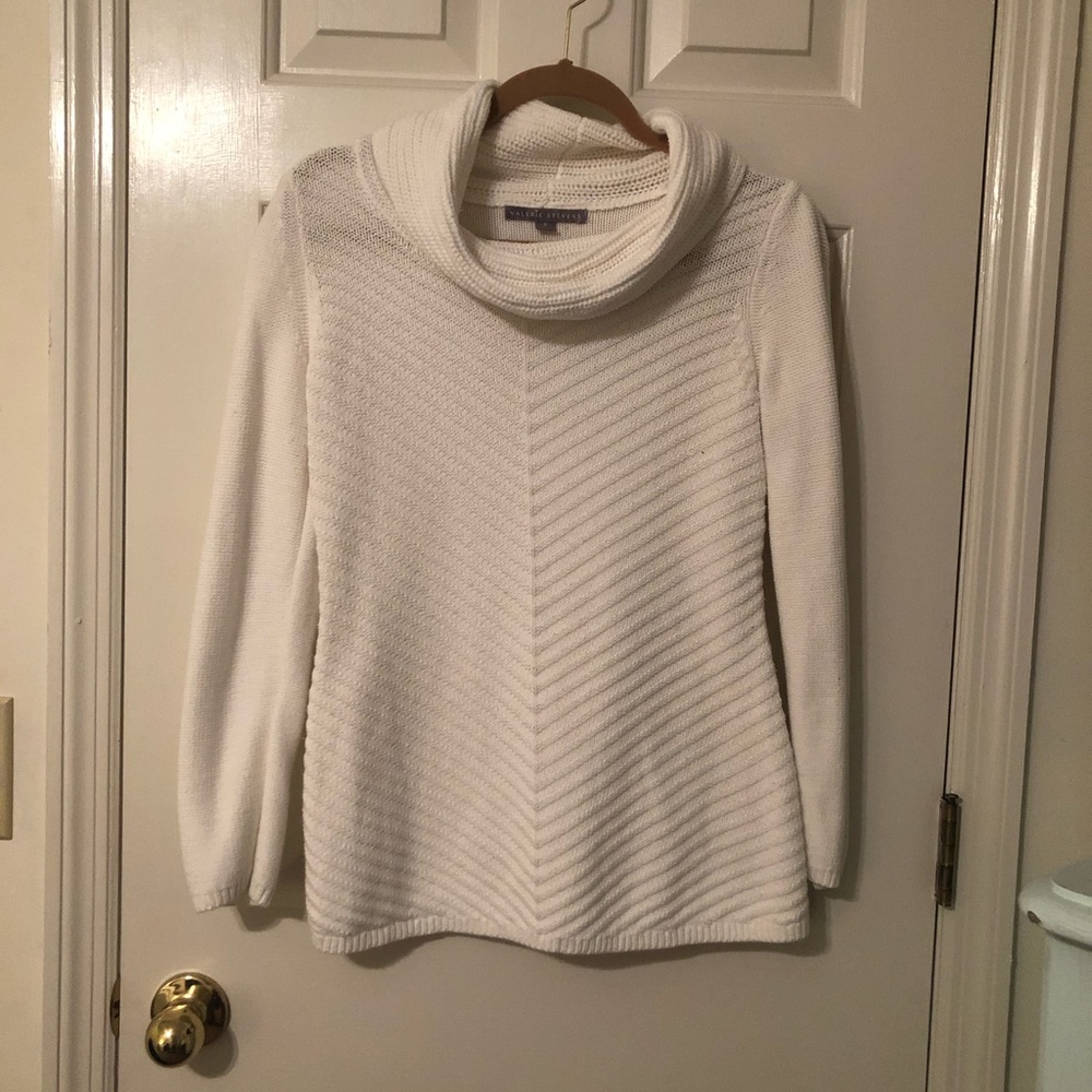 White scoop neck sweater